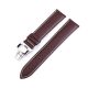 Uhrenarmband mit Butterfly-Schließe, Leder, 18 mm, braun-weiß