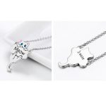 Silberne Halskette mit Katze, Zirkoniumstein