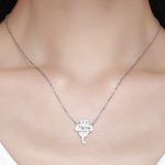 Silberne Halskette mit Katze, Zirkoniumstein