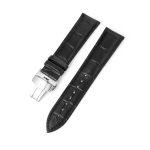 Lederarmband mit Butterfly-Schließe, 22 mm, schwarz