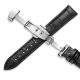 Lederarmband mit Butterfly-Schließe, 18 mm, schwarz