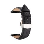 Lederarmband mit Butterfly-Schließe, 18 mm, schwarz