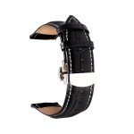 Lederarmband, 24 mm, schwarz und weiß