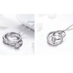 Silberne Halskette mit Doppelringanhänger