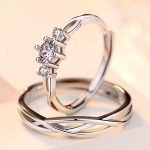 Ezüst jeggyűrű, egy pár, állítható méret