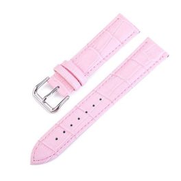 Damenarmband aus Leder, rosa, 18 mm