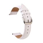 Damen-Uhrenarmband aus Leder, weiß, 18 mm