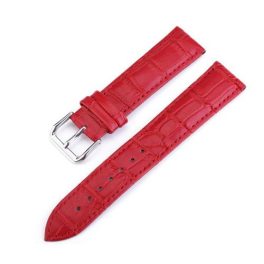 Damen-Uhrenarmband aus Leder, rot, 16 mm