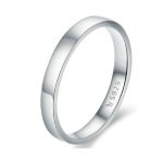 Silberring im klassischen Stil, platiniert, Größe 8