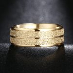 Damen-Verlobungsring aus Edelstahl, Gold, Größe 10