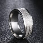 Damen-Verlobungsring aus Edelstahl, Silber, Größe 6