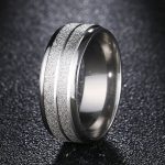 Damen-Verlobungsring aus Edelstahl, Silber, Größe 10