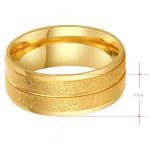 Damen-Verlobungsring aus Edelstahl, Gold, Größe 6