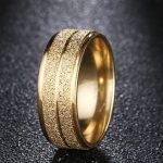 Damen-Verlobungsring aus Edelstahl, Gold, Größe 6