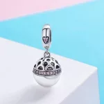  Silberne Geschenkbox mit Zirkonium-Kristallanhänger, rosa