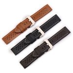 Herrenuhrenarmband aus Leder, 22 mm, hellbraun