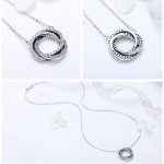 Silberne Halskette mit Kristallspirale