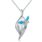  Silberne Halskette mit blauer Libelle