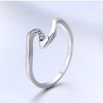 Silberring mit Wellenform, Größe 8