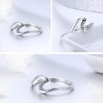 Silberring mit Wellenform, Größe 8