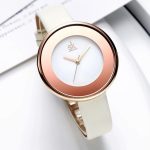 Shengke Damenuhr, Weiß-Roségold