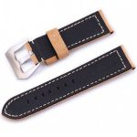 Uhrenarmband aus Rindsleder, Retro-Stil, hellbraun, 22 mm