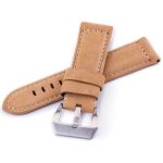 Uhrenarmband aus Rindsleder, Retro-Stil, hellbraun, 24 mm