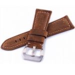 Uhrenarmband aus Rindsleder, Retro-Stil, dunkelbraun, 22 mm