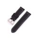 Uhrenarmband aus Rindsleder, Retro-Stil, mattschwarz, 20 mm