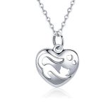 Silberne Halskette mit Katzenherzanhänger