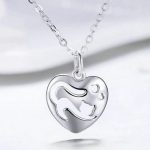 Silberne Halskette mit Katzenherzanhänger