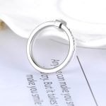 Damenring, doppelt, Edelstahl, Weißgold-Weiß, Größe 9