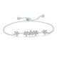 Silberarmband mit Blumen und weißem Kristall
