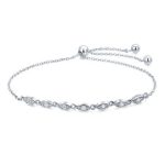 Silberarmband mit Kristalltropfen