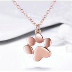 Silberne Halskette mit Pfotenanhänger, Roségold