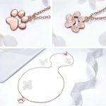 Silberne Halskette mit Pfotenanhänger, Roségold