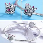  Silberner Kronenanhänger mit Zirkonkristall