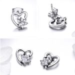 Silberne Ohrringe mit einem Hundepfotenherz