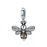  Silberner Bienenanhänger mit Zirkoniumkristall