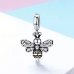  Silberner Bienenanhänger mit Zirkoniumkristall