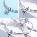  Silberner Bienenanhänger mit Zirkoniumkristall