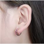 Modische Creolen verziert mit Swarovski-Kristallen, rosa