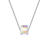 Halskette mit Würfelanhänger, verziert mit Swarovski-Kristallen, mehrfarbig