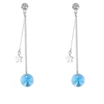 Ohrringe verziert mit Sternen und Swarovski-Kristallen, Aquamarin