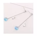 Ohrringe verziert mit Sternen und Swarovski-Kristallen, Aquamarin