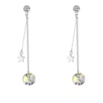 Ohrringe verziert mit Sternen und Swarovski-Kristallen, Pfirsich