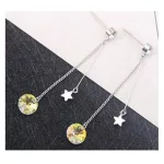 Ohrringe verziert mit Sternen und Swarovski-Kristallen, Pfirsich