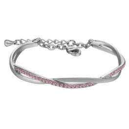 Gedrehtes Armband mit tschechischem Kristall, rosa