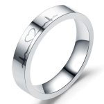 Damen-Ehering aus Edelstahl, mit EKG-Signal, Größe 9