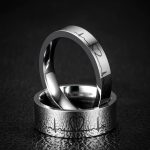 Damen-Ehering aus Edelstahl, mit EKG-Signal, Größe 9